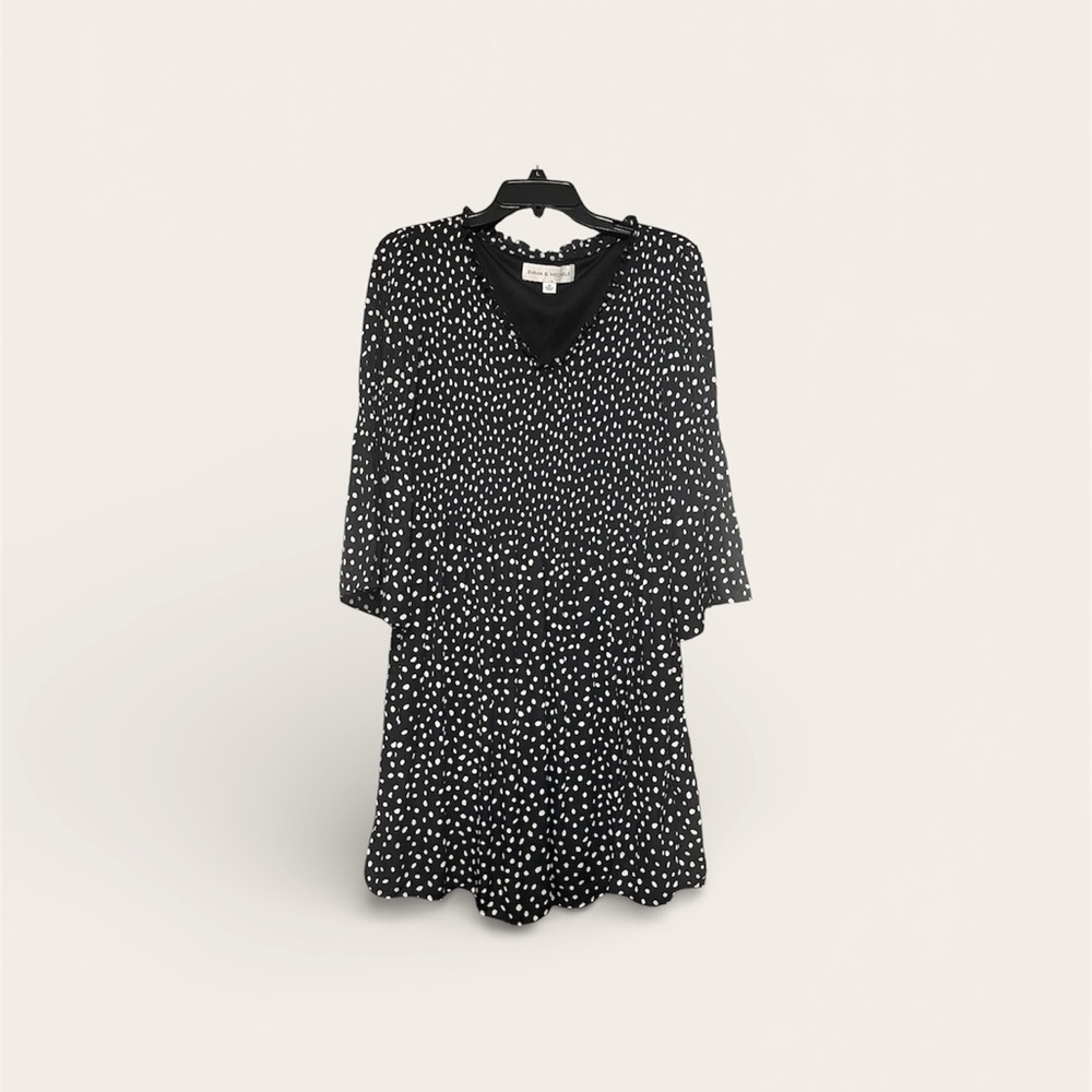 Emma & Michele Black and White Polka Dot Top